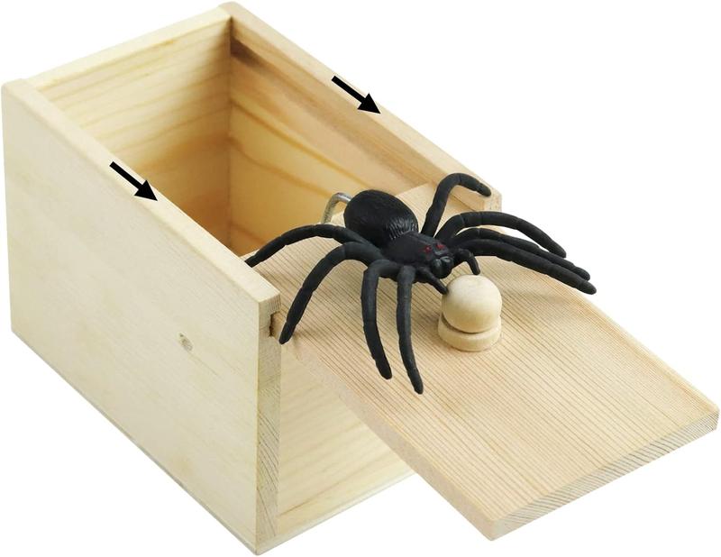 Spider Prank Scare Box, Handmade Fun Practical Surprise Joke Boxes, Hilarious Halloween Spoof Gift Box for Adults Kids