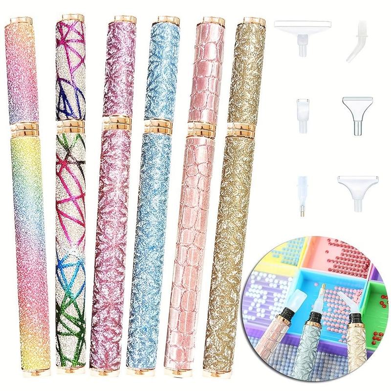 Random Color Diamond Painting Tool, 1 Count Pen with 5 Counts Heads, DIY Diamond Painting Pen, Diamond Embroidery Pen, 5D Painting Diamonds Accessories, Christmas Gift