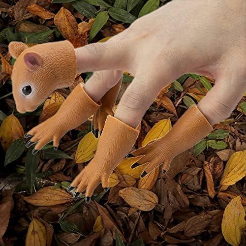 Animal Squirrel Finger Puppet Funny Toys, Puppet Show Theater Props, Sridiculous Weird Gag Gift Soft Odourless