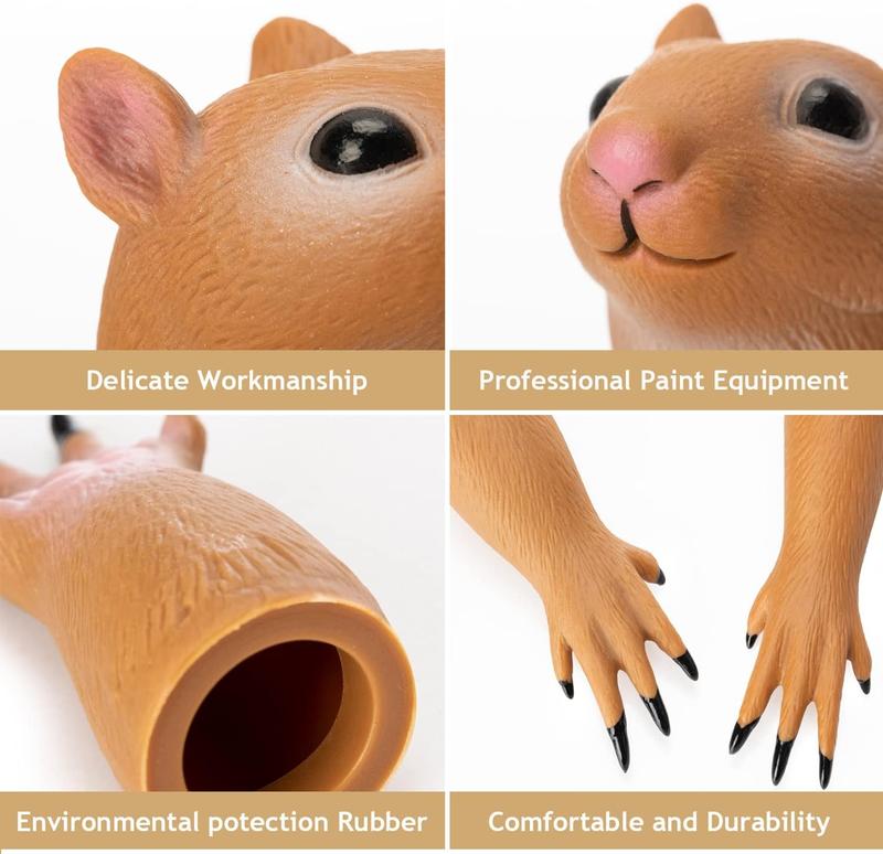 Animal Squirrel Finger Puppet Funny Toys, Puppet Show Theater Props, Sridiculous Weird Gag Gift Soft Odourless