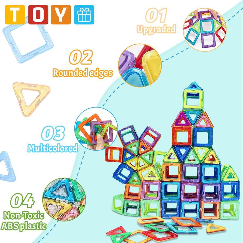 Magnetic Building Blocks (1 Set), Multicolor Learning Educational Constructor Set, Birthday Gifts for Boys & Girls, Kids Toys, Thanksgiving Christmas Gift Set