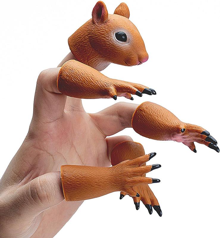 Animal Squirrel Finger Puppet Funny Toys, Puppet Show Theater Props, Sridiculous Weird Gag Gift Soft Odourless