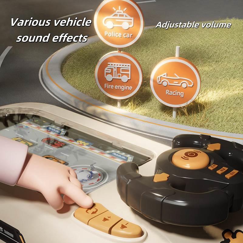 Racing Adventure Car Steering Wheel Toy for Kids Musical Driving Game Toddler Interactive Simulation Toy