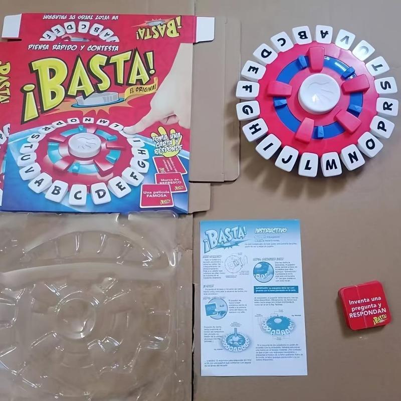 Basta Strategy Board Game, 1 Count Spanish Edition Word Thinking & Quick Letter Challenge,Educational Family Game for Ages 14+ Teenager,Friends, Party