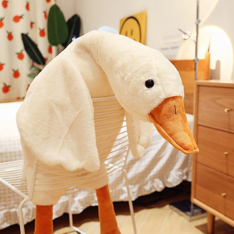 White Duck Plush Toy, Soft Large Pillow with Fluffy Texture, Adorable Stuffed Goose Doll, Suitable for Children, Holiday and Birthday Gifts