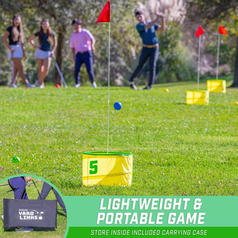 GoSports Yard Links Golf Game with 6 Buckets, Tee Markers and 6 Balls