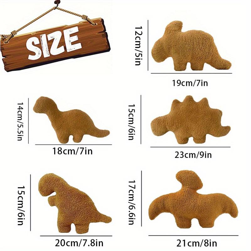 5pcs plush dinosaur chicken nuggets soft dinosaur fun chicken nuggets surprise gift home decor