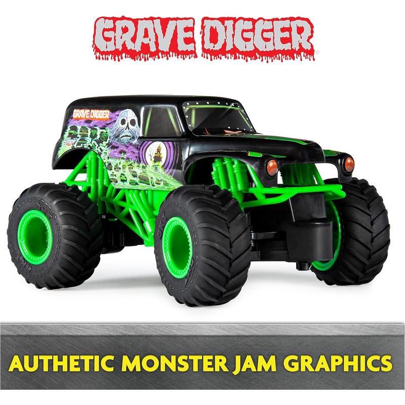 Monster Jam, Official Grave Digger Remote Control Monster Truck, 1:24 Scale, 2.4 GHz, Kids Toys for Boys and Girls Ages 4 and up