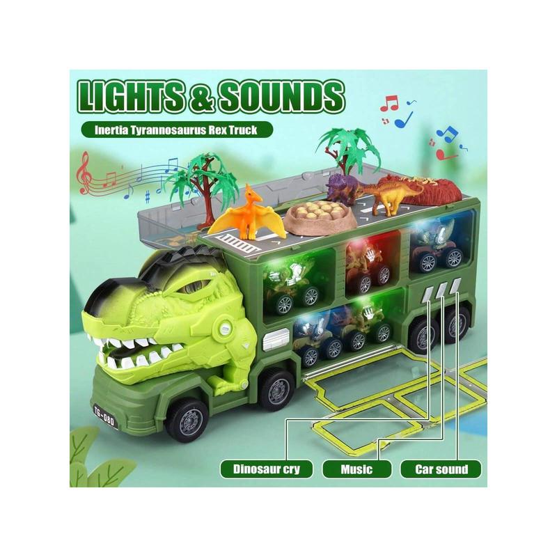 Dinosaur Toys Truck For Kids 3-5 Years, Tyrannosaurus Dinosaur Truck Toy With 8 Dino Figures, Transport Cars, Activity Play Mat, Dinosaur Eggs For Kids Toddle Boys Girls(T-Rex Dino),Toys For Boys,Boy Toys,Boys Toys,Christmas Toys & Gifts