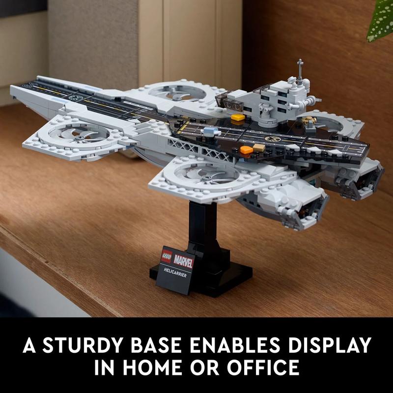  Marvel The Avengers Helicarrier Aircraft Carrier Model, Buildable Super Hero Gift for Adults, Build and Display Marvel Collectible for Home or Office Décor, Inspired by The Avengers Movies, 76295