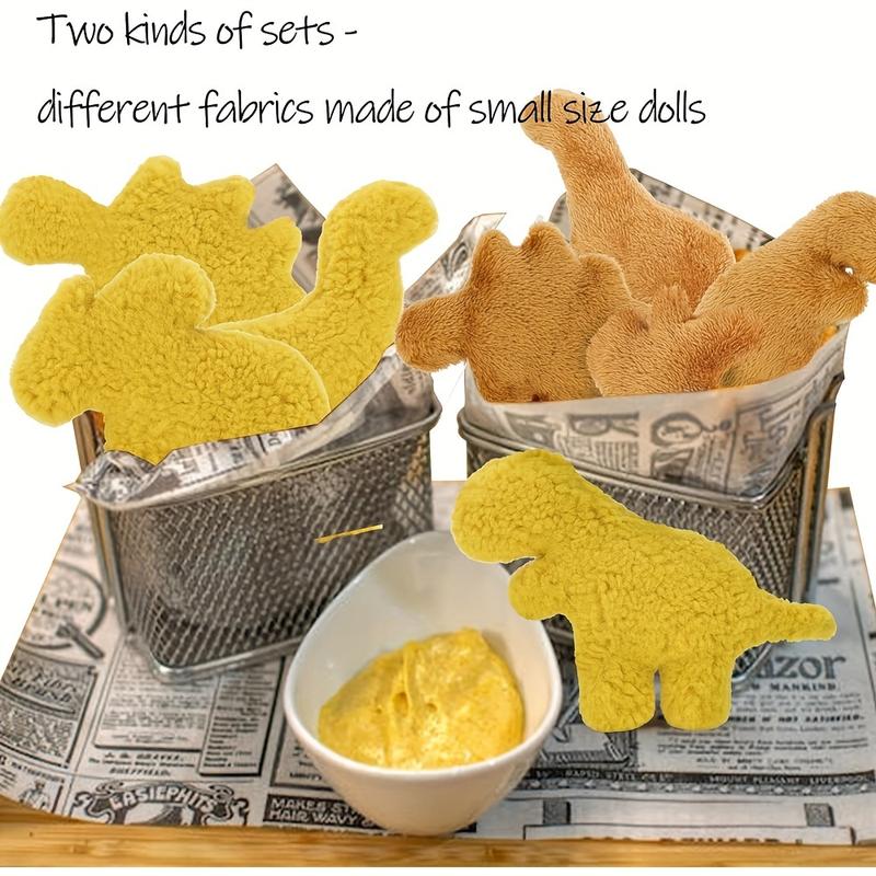 5pcs plush dinosaur chicken nuggets soft dinosaur fun chicken nuggets surprise gift home decor