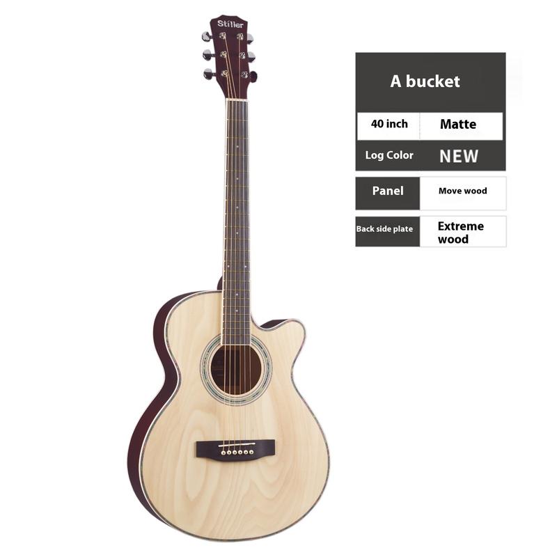 40 Inch Beginner Male And Female Wooden Guitar 41 Inch Guitar Spruce Veneer Introductory Practice Guitar