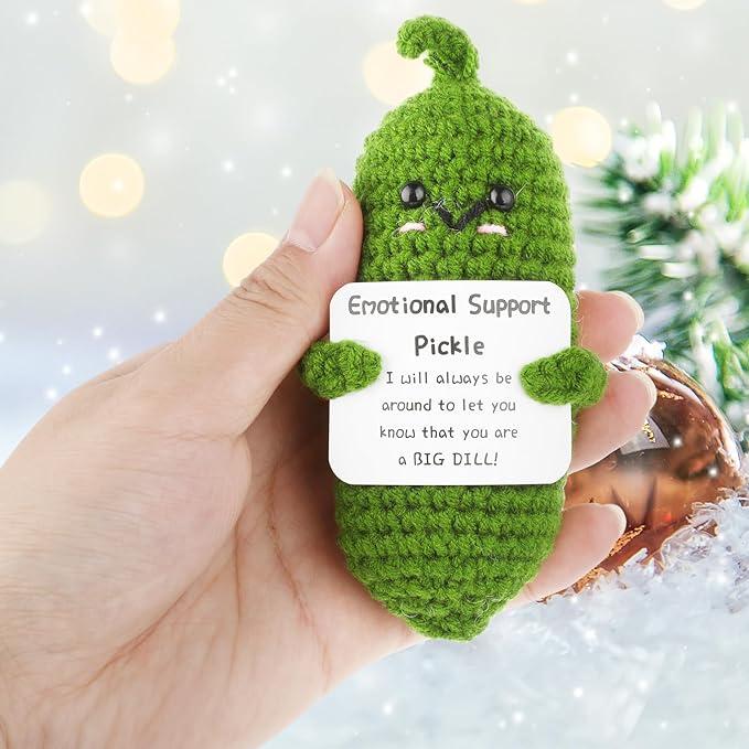 Crochet Pickle Toy, 1 Count Emotional Support Pickle Toy, Emotional Support Ornament for Christmas Decoration Or Gift