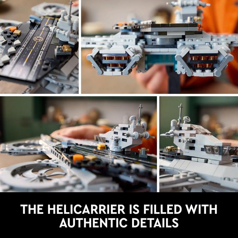  Marvel The Avengers Helicarrier Aircraft Carrier Model, Buildable Super Hero Gift for Adults, Build and Display Marvel Collectible for Home or Office Décor, Inspired by The Avengers Movies, 76295